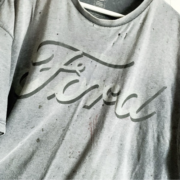 FORD Vintage Gray Distressed Ford Motor Co Logo Graphic TShirt XXL - Picture 3 of 4